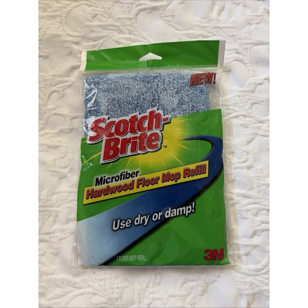 Scotch-Brite Hardwood Floor Mop Refill Pads Microfiber M005R Use Dry or Damp